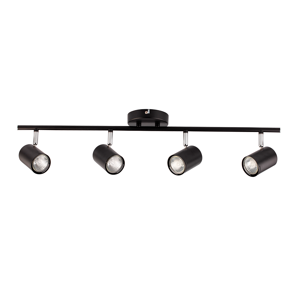 APLIQUE 4 LUCES 4XGU10 NEGRO BARRAL 70CM U1034